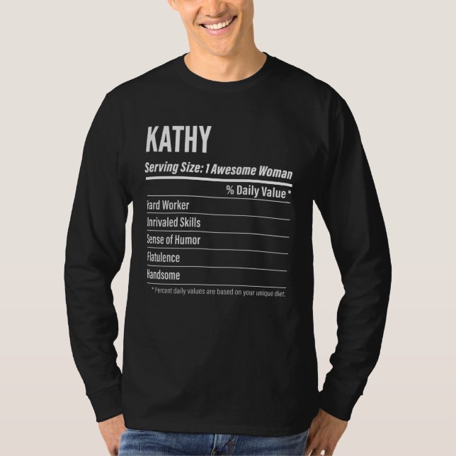 Camiseta Kathy  Nutritional Facts Serving Size Calories (Anverso)