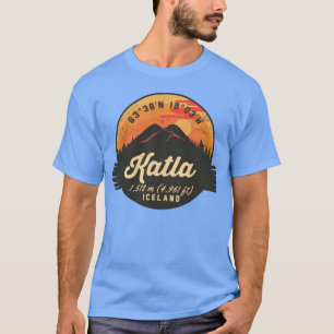 Camiseta Katla Volcán Islandia Atardecer Retro Senderismo C