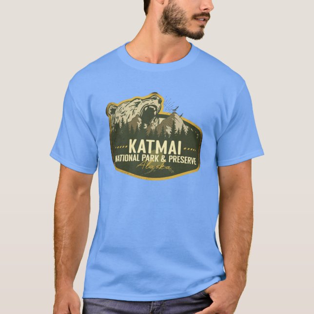 Camiseta Katmai National Park And Preserve Alaska Retro Bad (Anverso)