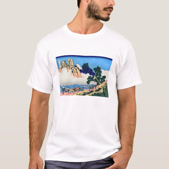 Camiseta Katsushika Hokusai - Atrás de Fuji, río Minobu (Anverso)