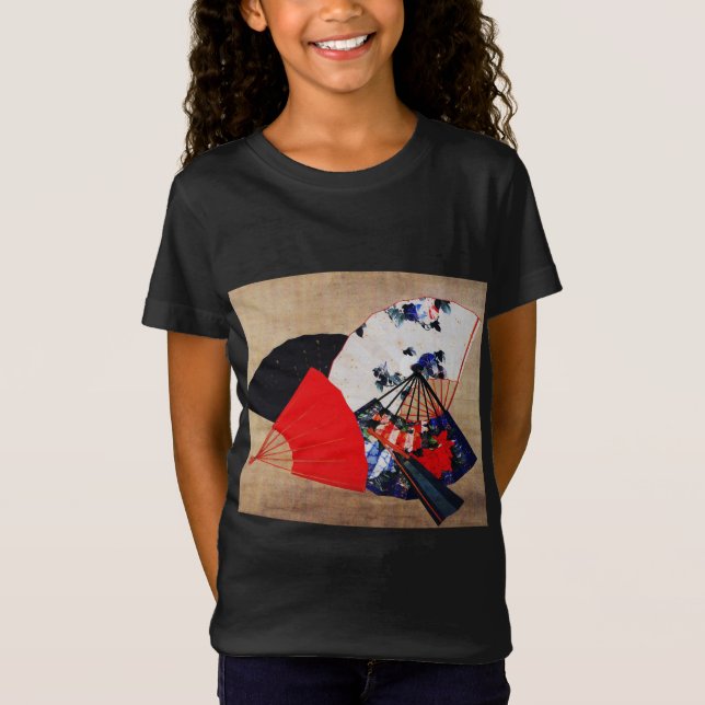 Camiseta Katsushika Hokusai - Cinco fans (Anverso)