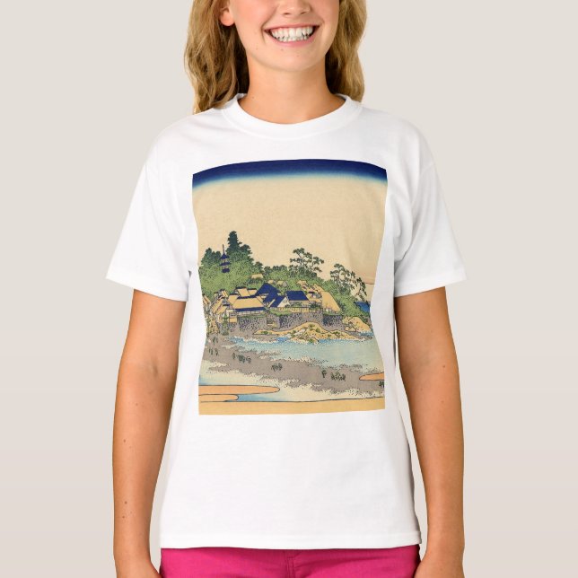 Camiseta Katsushika Hokusai Enoshima en la provincia de Sag (Anverso)