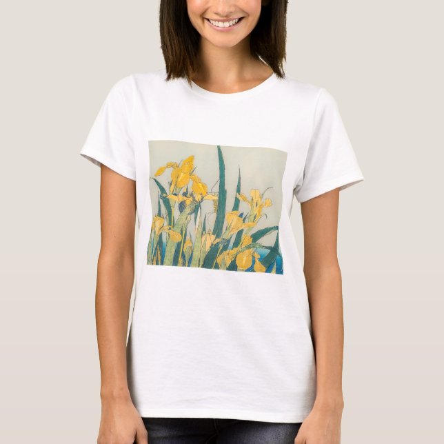 Camiseta Katsushika Hokusai - Grasshopper e Iris (Anverso)