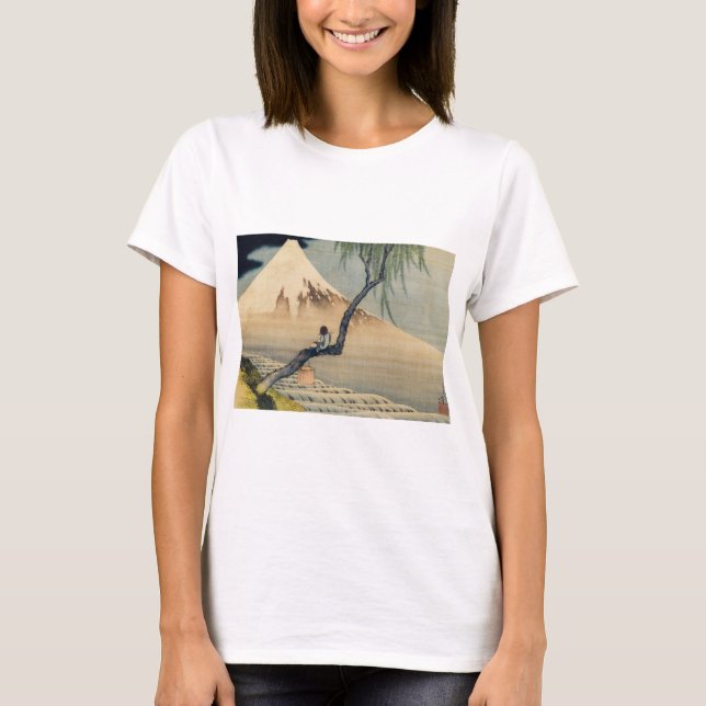 Camiseta Katsushika Hokusai - Muchacho viendo el Monte Fuji (Anverso)