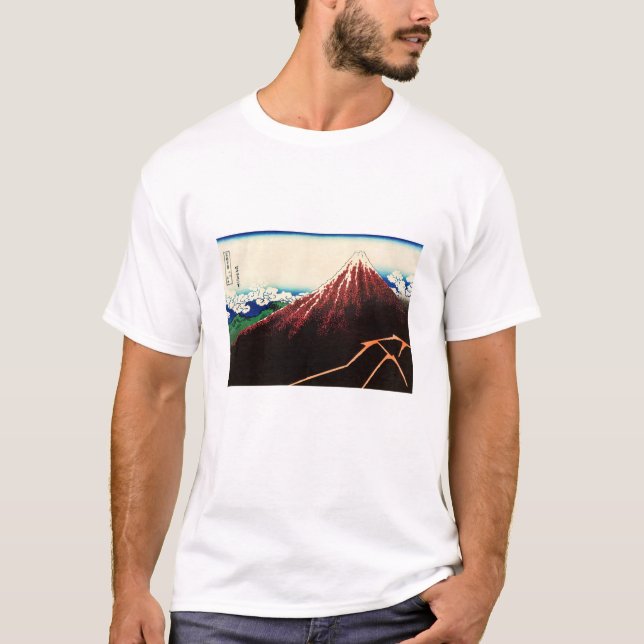 Camiseta Katsushika Hokusai - Rayos debajo de la cumbre (Anverso)