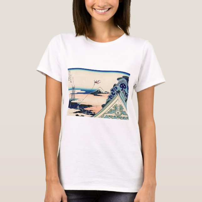Camiseta Katsushika Hokusai - Templo Asakusa Honganji, Edo (Anverso)