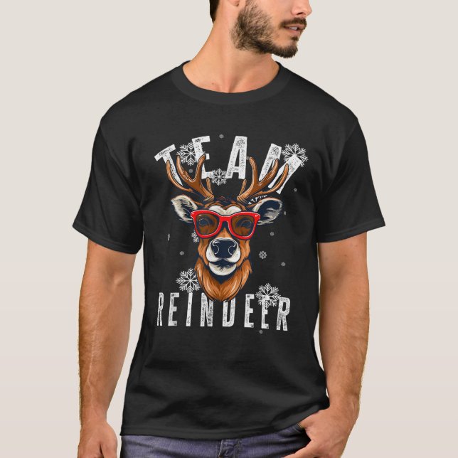 Camiseta Kattos Merry Christmas Team Reindeer Kids Christma (Anverso)