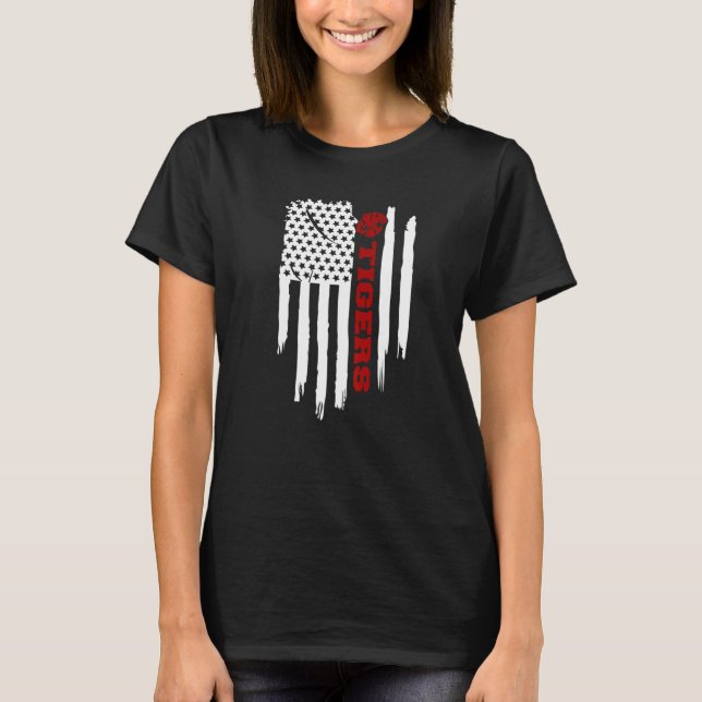 Camiseta Katy Tigers Katy Texas Bandera estadounidense 1 (Anverso)