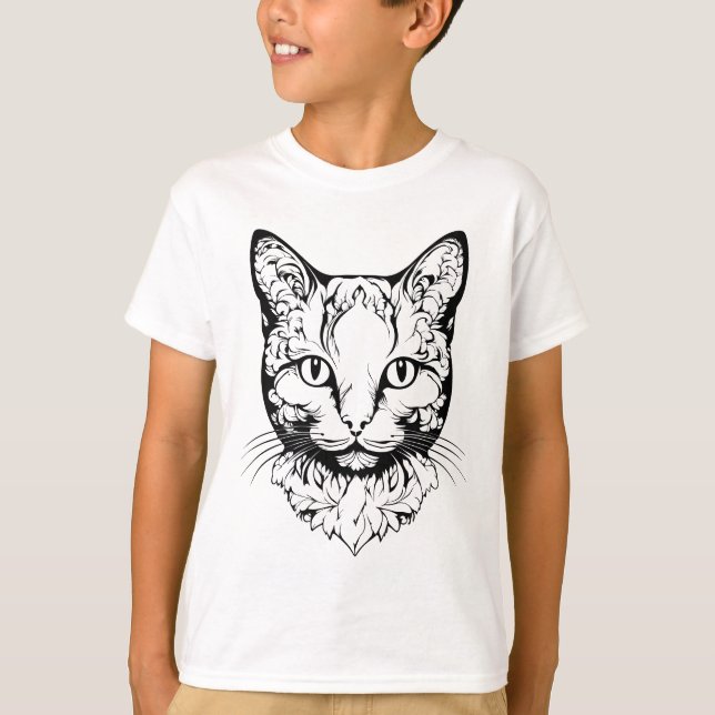 Camiseta Katze - Scherenschnitt (Anverso)