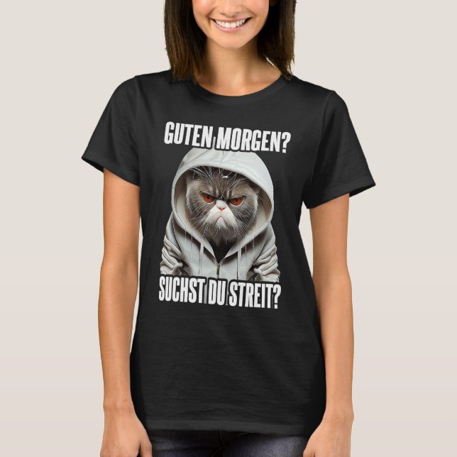 Camiseta Katze Spruch Lustig Geschenk I Guten Morgen (Anverso)