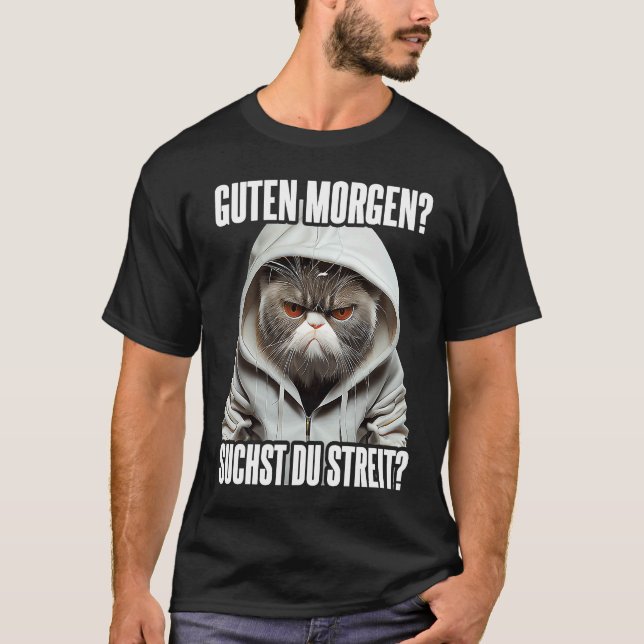 Camiseta Katze Spruch Lustig Geschenk I Guten Morgen (Anverso)