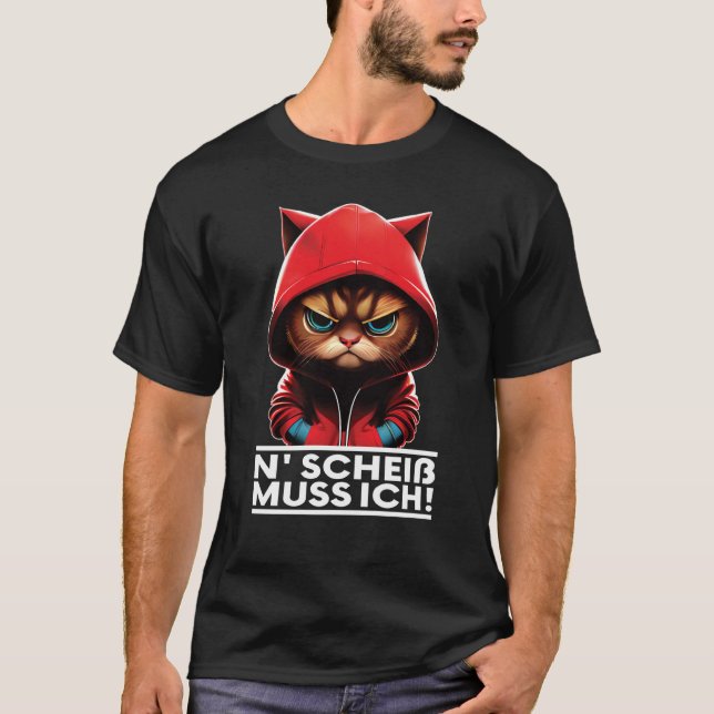 Camiseta Katze Spruch Lustig Geschenk I N Scheiß muss ich (Anverso)