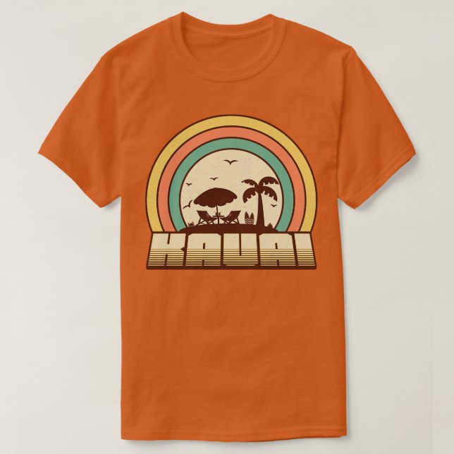 Camiseta Kauai Beach Retro Sunset Style (Diseño del anverso)