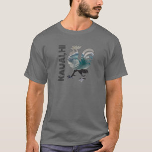 Camiseta Kauai Chicken Rooster Hawaii Surf Wave Design