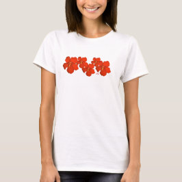 Camiseta Kauai ~ Clusters de flores rojas de Hibis