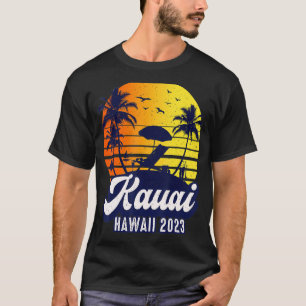 Camiseta Kauai Hawaii 2023 Hawaiian Sunset Beach Retro