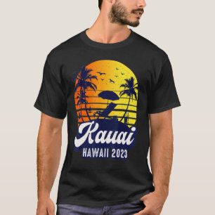 Camiseta Kauai Hawaii 2023 Hawaiian Sunset Beach Retro