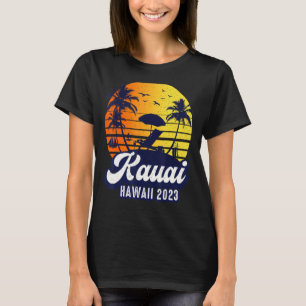 Camiseta Kauai Hawaii 2023 Hawaiian Sunset Beach Retro