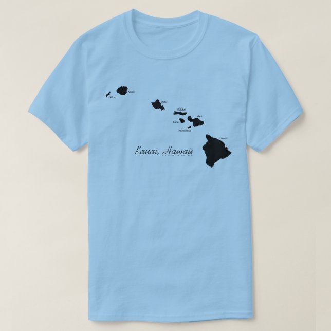 Camiseta Kauai Hawaii con Islas Hawái (Diseño del anverso)