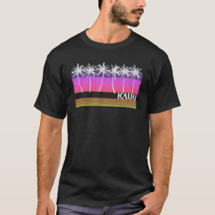 Camiseta Kauai Hawaii Estilo Retro Vintage Beach Surf Sunse