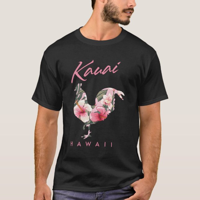 Camiseta Kauai Hawaii Flor Hibiscus Chicken (Anverso)