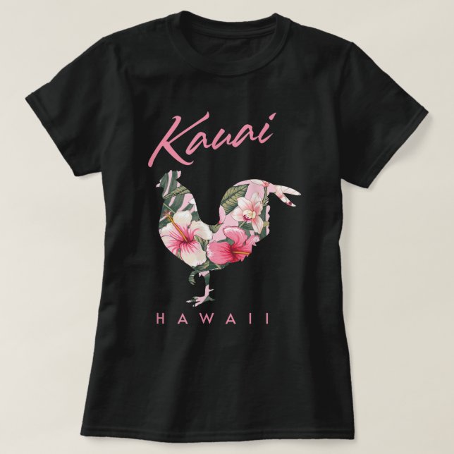 Camiseta Kauai Hawaii Flor Hibiscus Chicken Lover Souveni (Diseño del anverso)