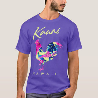 Camiseta Kauai Hawaii Flor Hibiscus Chicken Lover Souveni