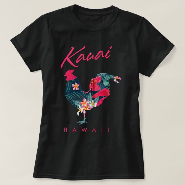 Camiseta Kauai Hawaii Flor Hibiscus Chicken Lover Souveni (Diseño del anverso)
