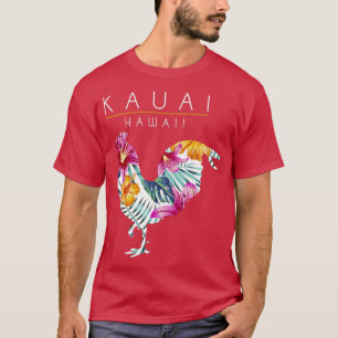 Camiseta Kauai Hawaii Flor Hibiscus Chicken Lover Souveni