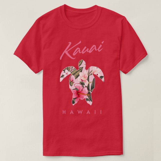 Camiseta Kauai Hawaii Hibiscus Flower Sea Turtle Lover Souv (Diseño del anverso)