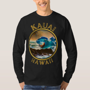 Camiseta Kauai Hawaii Pollo Gallo Ola de surf café Desi
