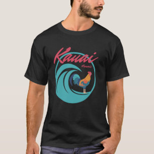 Camiseta Kauai Hawaii Rooster Chicken Surf Wave Coffee Gard