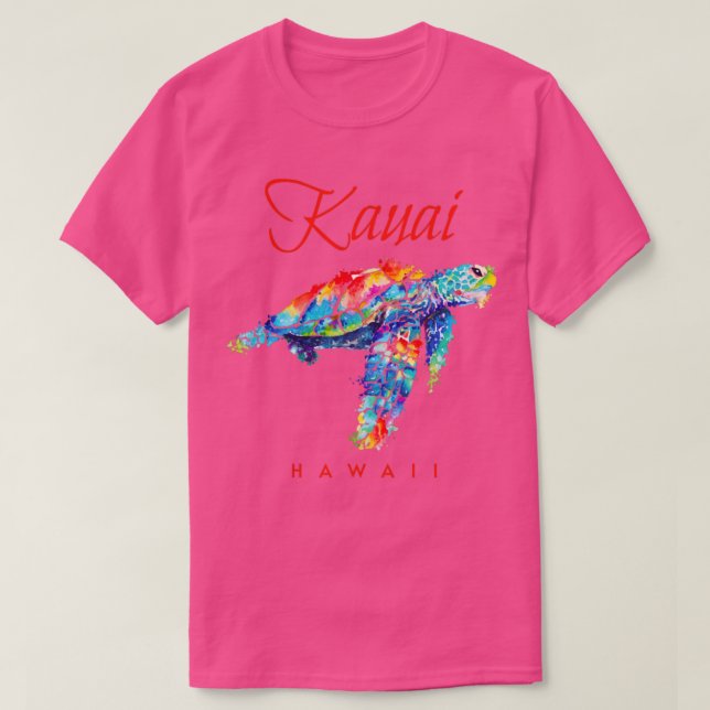 Camiseta Kauai Hawaii Watercolor Sea Turtle Souvenir (Diseño del anverso)