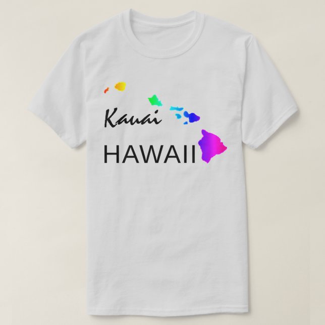 CAMISETA KAUAI - ISLAS HAWAII NEON RAINBOW (Diseño del anverso)