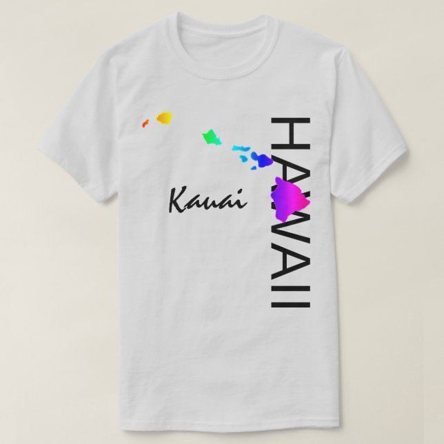 CAMISETA KAUAI - ISLAS HAWAII NEON RAINBOW (Diseño del anverso)
