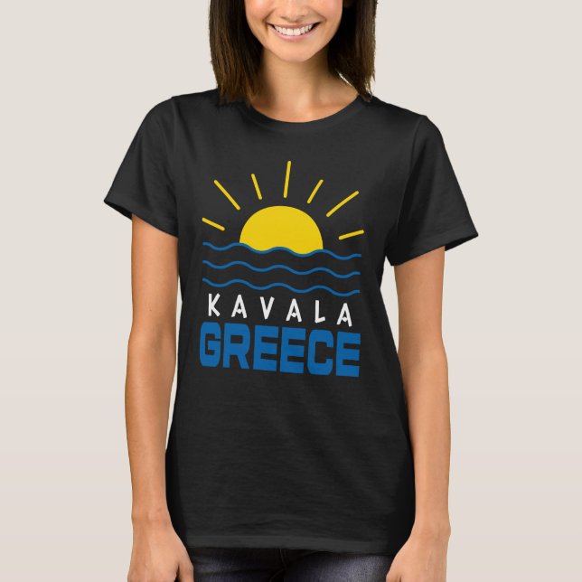 Camiseta Kavala Grecia Sunshine Y Olas Del Mar Para Mujeres (Anverso)