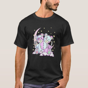 Camiseta Kawai Pastel Gótico 2 Cabeza Teddy Oso Para Mujere