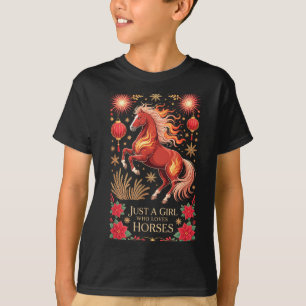 Camiseta Kawaii 2026 Año del Caballo Zodiaco Vaquera Fortu