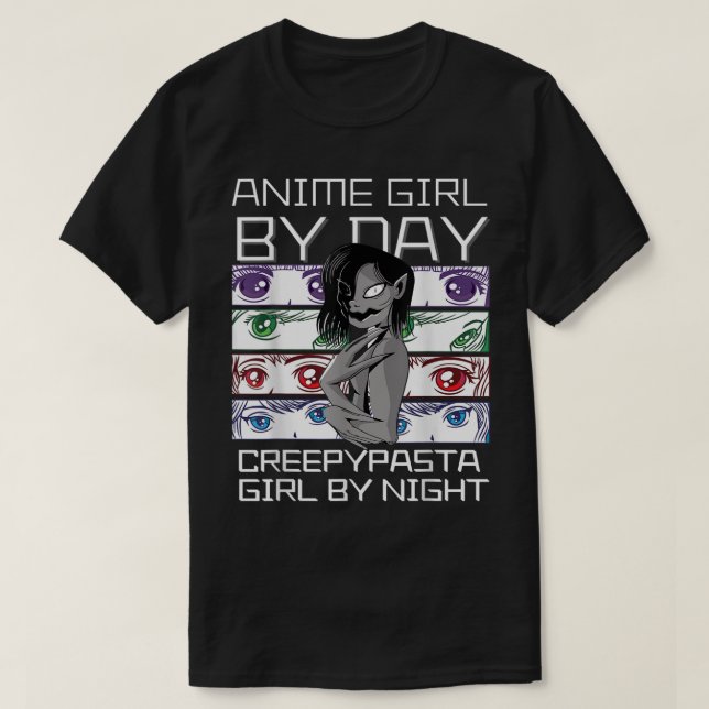 Camiseta Kawaii Ani, Chica De Noche De Anime By Day Creepyp (Diseño del anverso)