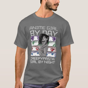 Camiseta Kawaii Ani, Chica De Noche De Anime By Day Creepyp