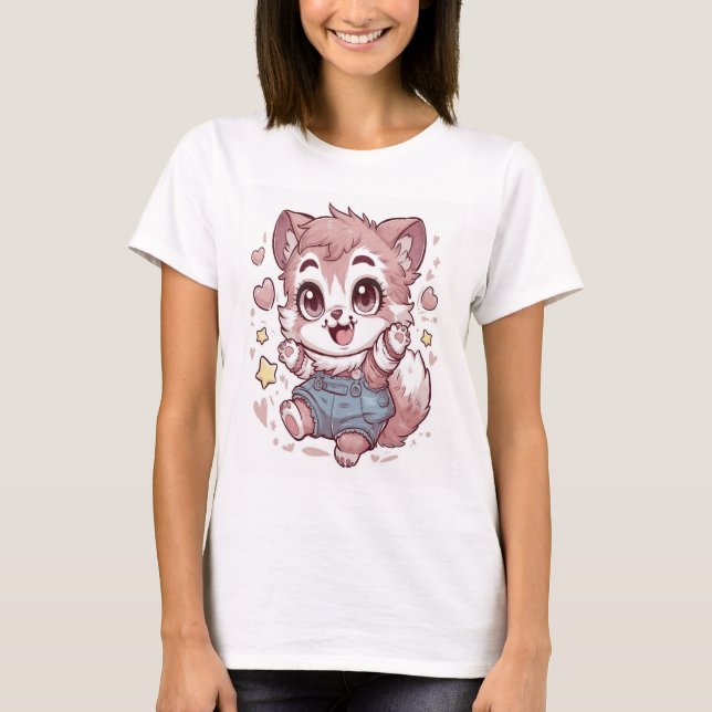 Camiseta kawaii animal sticker (Anverso)