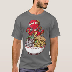 Camiseta Kawaii Animales Comida Tazón Cocina asiática Fideo