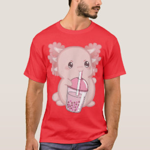 Camiseta Kawaii Anime Axolotl Boba Bubble Tea Mujeres Hombr