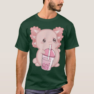Camiseta Kawaii Anime Axolotl Boba Bubble Tea Mujeres Hombr
