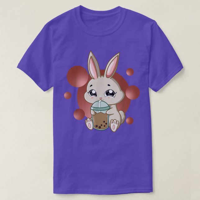 Camiseta Kawaii Anime Bunny Bebe Boba Bubble Tea Rabbit (Diseño del anverso)