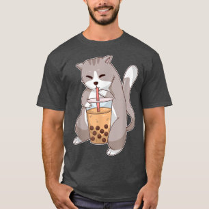 Camiseta Kawaii Anime Cat Boba Tea Cute Kitten Cat Neko Bub