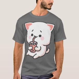 Camiseta Kawaii Anime Cat Bubble Tea Neko Boba Tea Millón C
