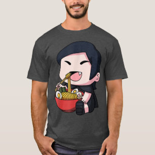 Camiseta Kawaii Anime Chica de vampiros Halloween Ramen jap