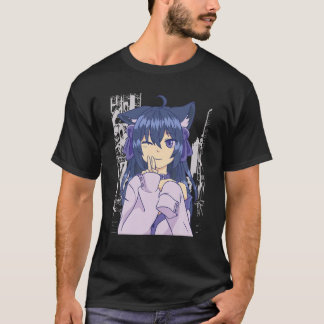 Camiseta Kawaii Anime Chica Lofi Estética Retro 90 Japonese