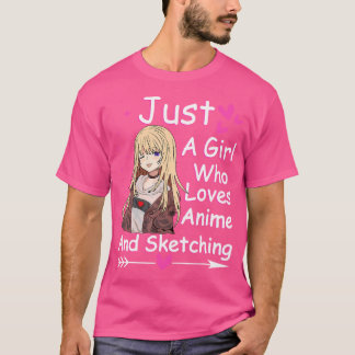 Camiseta Kawaii Anime Chica Sólo Un Chica Que Ama A Anime Y